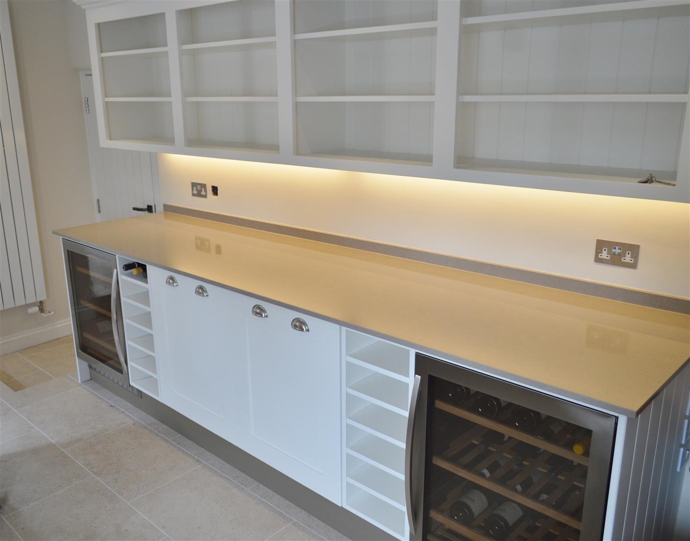 Redbrook kitchens design and install bespoke kitchens in Gloucestershire Large open top with drinks centre below