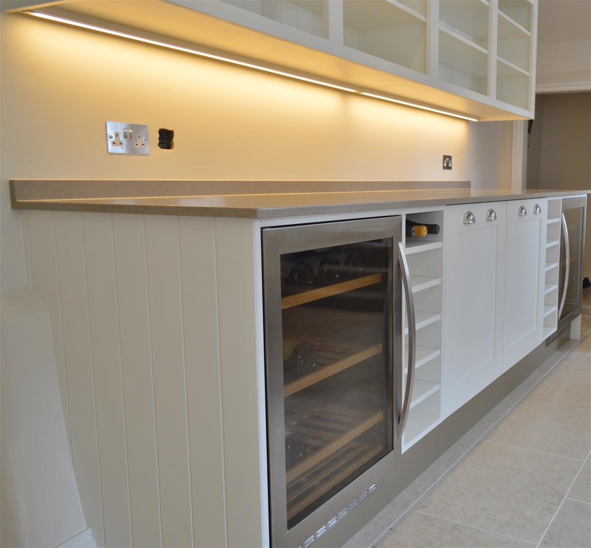 Redbrook kitchens design and install bespoke kitchens in Gloucestershire Wine rack and cooler