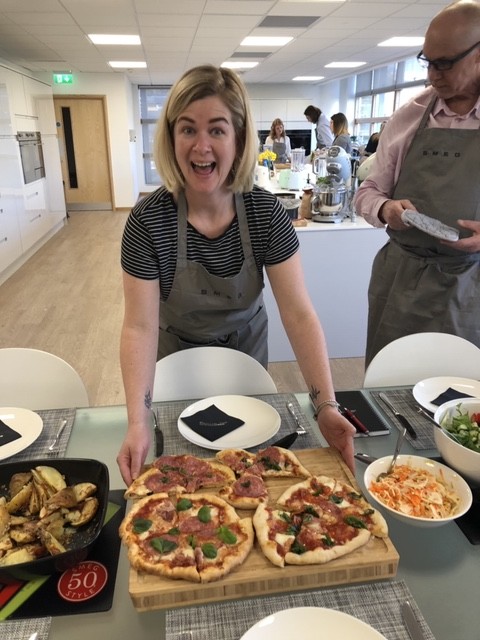 ashleigh walsch from Redbrook kitchens makes pizza at SMEG